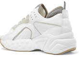 Thumbnail for your product : Acne Studios Manhattan Leather, Suede And Mesh Sneakers - White