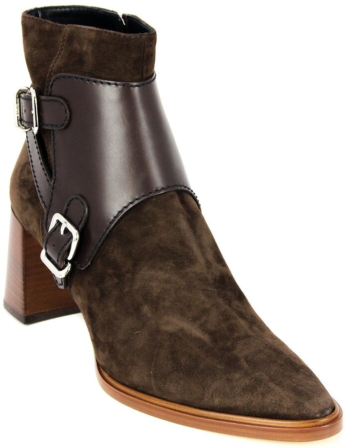 suede buckle boots