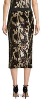 Thumbnail for your product : le superbe Liza Sequin Camo Midi Skirt