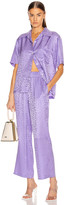 Thumbnail for your product : Les Rêveries Tropical Pajama Pants in Purple Leopard Jacquard | FWRD