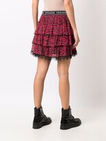 Thumbnail for your product : Ermanno Ermanno Zebra-Print Tiered Miniskirt