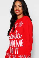 Thumbnail for your product : boohoo Tall 'Santa Made Me Do It' Christmas Jumper