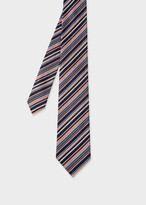 Thumbnail for your product : Paul Smith Orange and Blue Silk Stripe Tie
