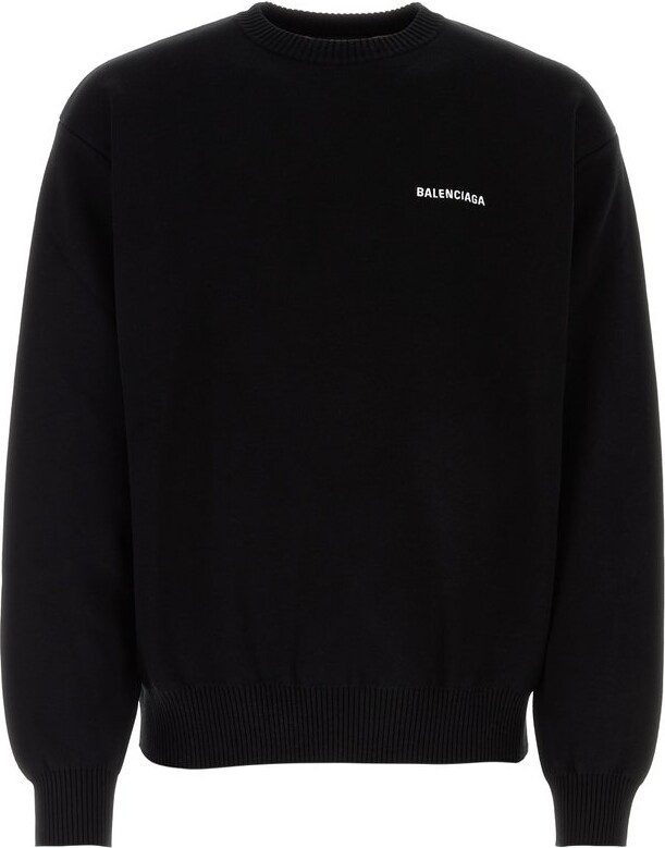 Balenciaga Men's Black Crewneck Sweaters on Sale | ShopStyle