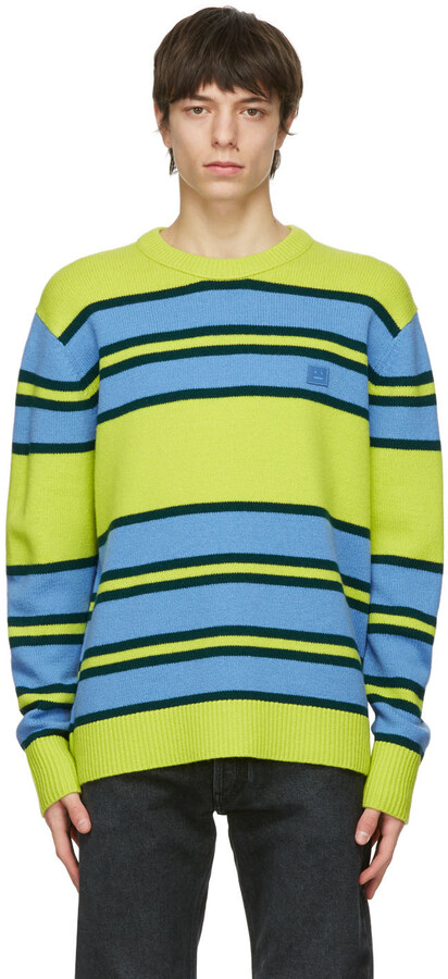 green blue striped sweater