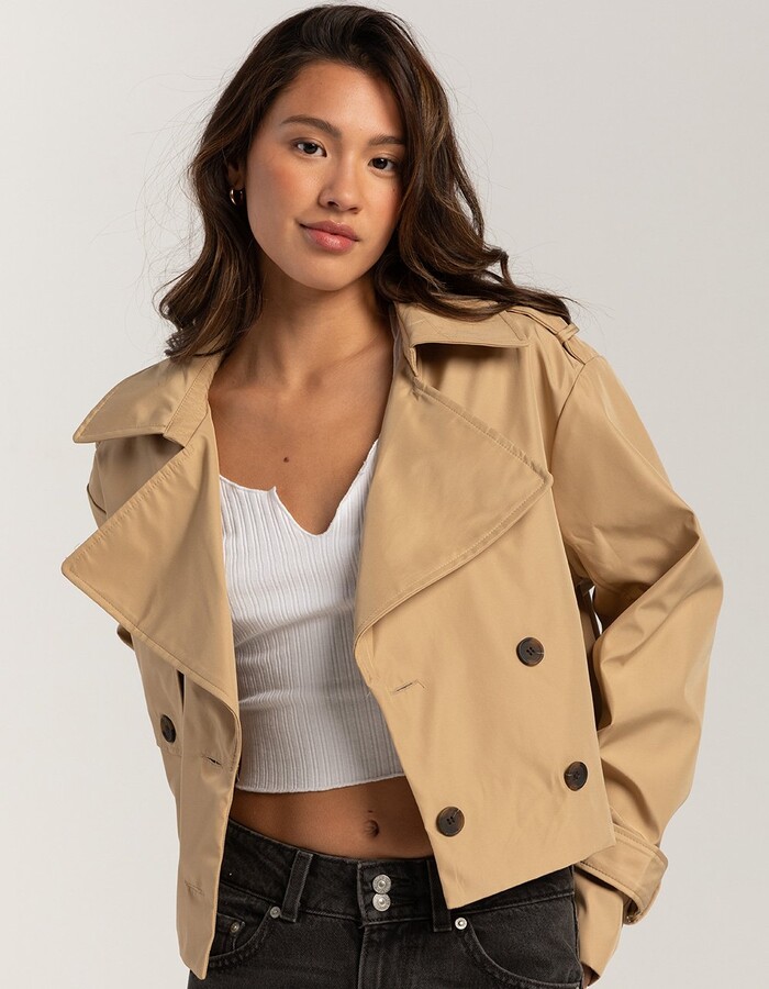 STOOSH Womens Crop Trench Coat ShopStyle Outerwear