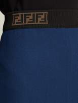 Thumbnail for your product : Fendi Ff-jacquard Wool-crepe Midi Skirt - Womens - Dark Blue