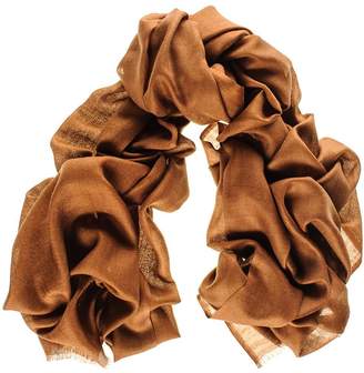 Black Military Brown Cashmere and Silk Wrap