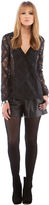 Thumbnail for your product : Twelfth St. By Cynthia Vincent | Long Sleeve V-neck Blouse - Black