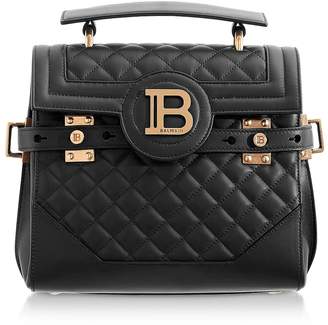 Balmain Black Quilted Leather 23 B-buzz Satchel Bag