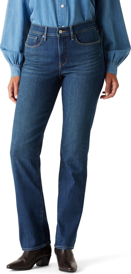 Levi Strauss Signature Women’s and Women’s Plus Mid Rise Straight Jeans, Inseams: Short, Regular, Long; Sizes 2-26