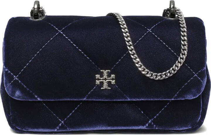 Tory Burch mini Kira diamond-quilted velvet cross body bag