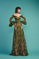 Thumbnail for your product : Beside Couture by GEMY Bell Sleeve Embroidered Gown