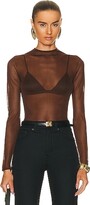 Thumbnail for your product : Saint Laurent Long Sleeve Sweater in Chocolate