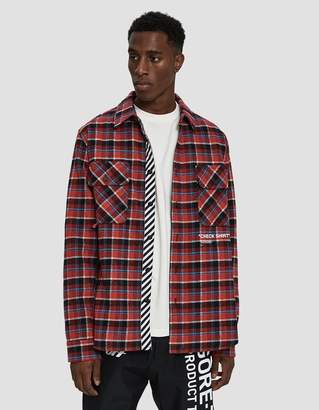 Off-White Off White Check Button Up Shirt in Red White