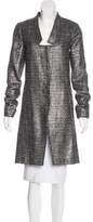 Thumbnail for your product : Adam Lippes Metallic-Accented Knee-Length Coat