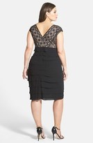 Thumbnail for your product : Adrianna Papell Lace Bodice Tiered Sheath Dress (Plus Size)