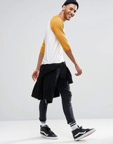Thumbnail for your product : ASOS 3/4 Sleeve T-Shirt With Contrast Raglan