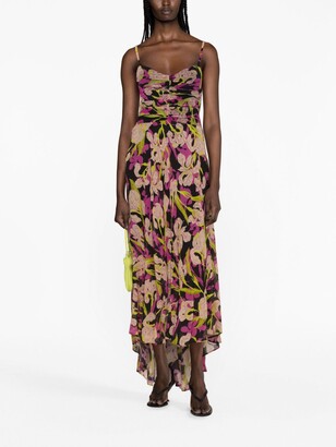 Pinko Floral-Print Georgette Midi Dress
