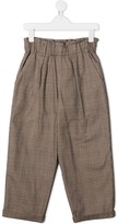 Thumbnail for your product : BRUNELLO CUCINELLI KIDS Paperbag Check Trousers