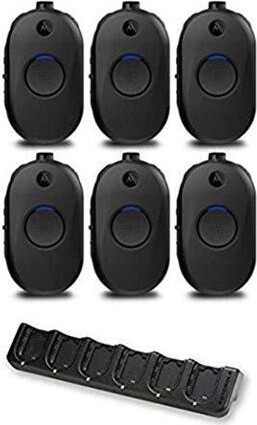 Motorola CLP1010e UHF 1 Channel 1 Watt Two-Way Radio 6-Pack with Bank Charger