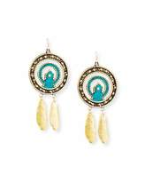 Thumbnail for your product : Devon Leigh Turquoise Leaf Pendant Earrings
