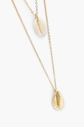 boohoo Natural & Gold Shell Layered Necklace