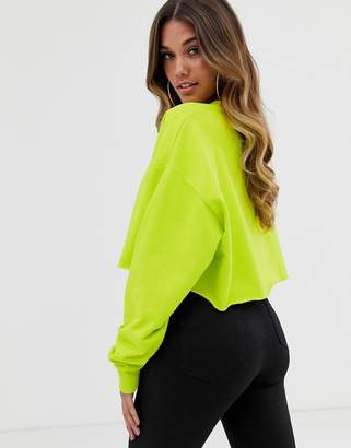 ASOS Design DESIGN oversized boxy crop sweatshirt in lime green