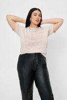 Thumbnail for your product : Nasty Gal Womens Plus Johnny Cash Walk the Line Graphic T-shirt - Beige - 22/24