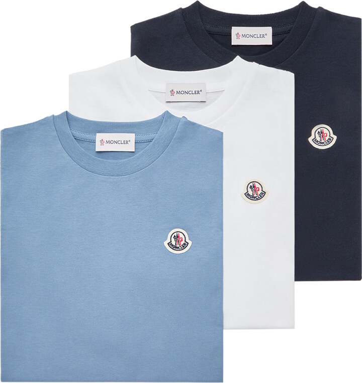 Moncler Enfant Logo Patch Cotton T-shirt (pack Of Three)