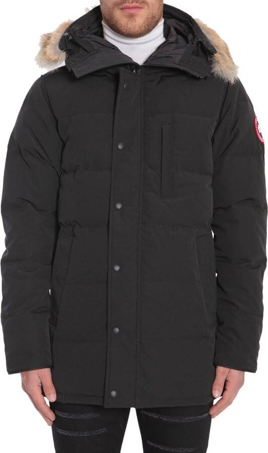 mens down coat with fur hood