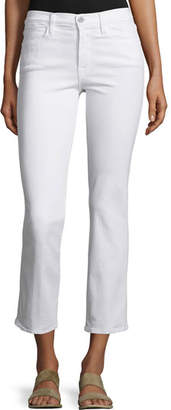 Frame Le High Straight-Leg Cropped Jeans, Blanc