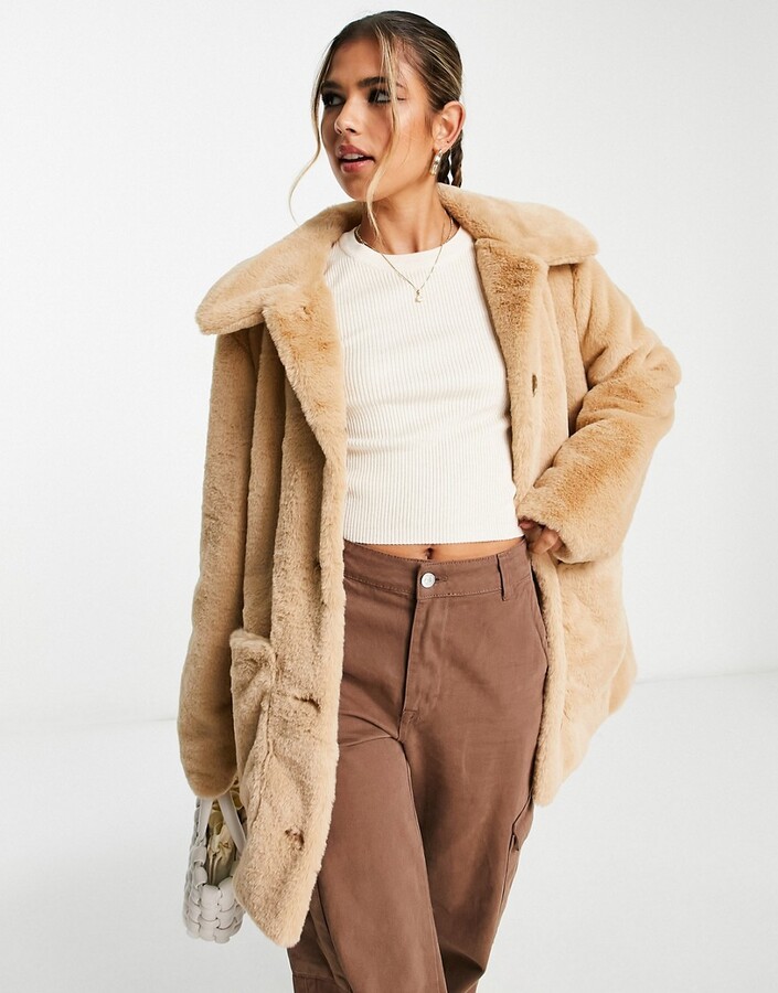Beige Urban Chic Faux Leather Jacket With Teddy Lining - Want That
