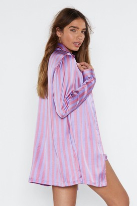 Nasty Gal Womens Satin Striped 3 Piece Pyjama Set - Pink - 10