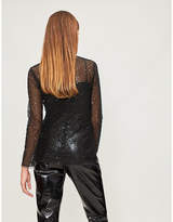 Thumbnail for your product : HUISHAN ZHANG Ladies Speckled Black Sequin-Embellished Silk Top
