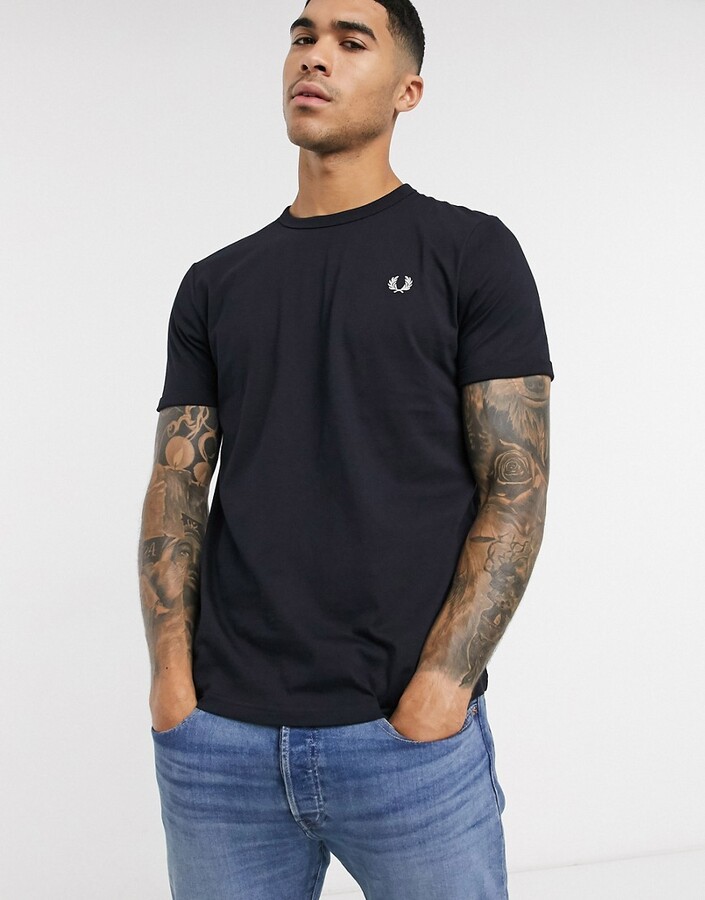 Fred Perry Ringer T-shirt - Navy | Shop the world's largest collection of  fashion | ShopStyle