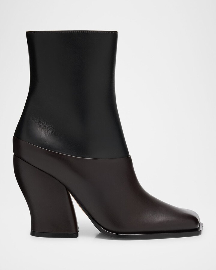 Loewe Onda Bicolor Leather Ankle Booties
