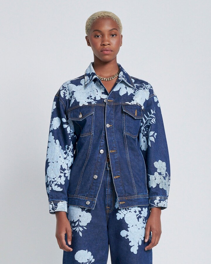 Floral Print Denim Jacket | ShopStyle