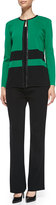 Thumbnail for your product : Misook Long Stripe Knit Jacket, Knit Scoop-Neck Tank Top & Boot-Cut Knit Pants