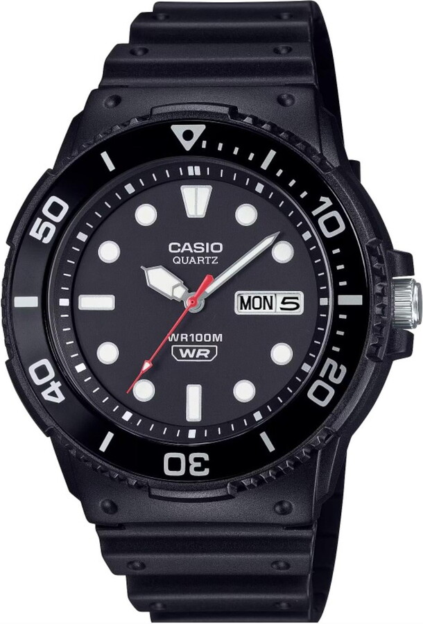 Casio Men's Marine Style Analog Watch with Black Aluminium Rotating Bezel - MRW230H-1E1V