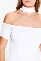 Thumbnail for your product : boohoo Katie Choker Split Side T-Shirt