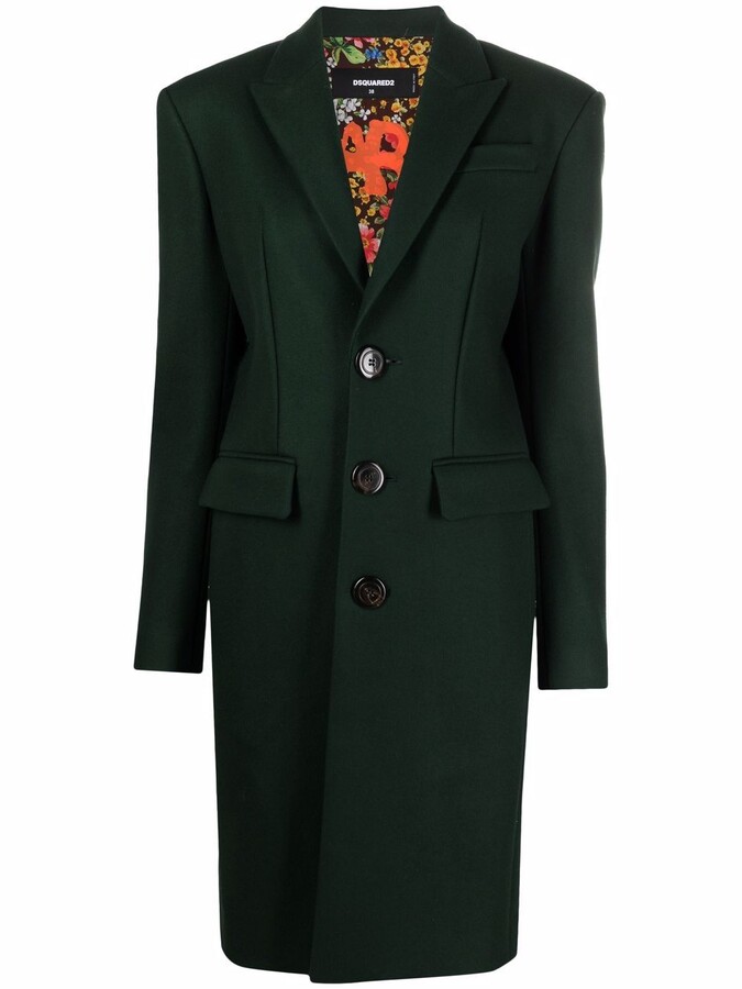 dark green wool coat