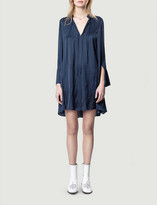 Thumbnail for your product : Zadig & Voltaire Raika flared-sleeve satin-crepe mini dress