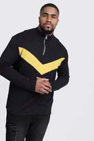 Thumbnail for your product : boohoo Big And Tall Half Zip Chevron Knitted Jumper