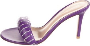 Gianvito Rossi Leather Patterned Slides
