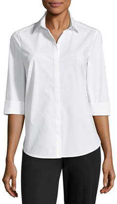 Liz Claiborne 3/4 Sleeve Button Front Shirt