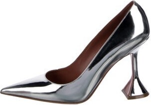 Amina Muaddi Patent Leather Slingback Pumps