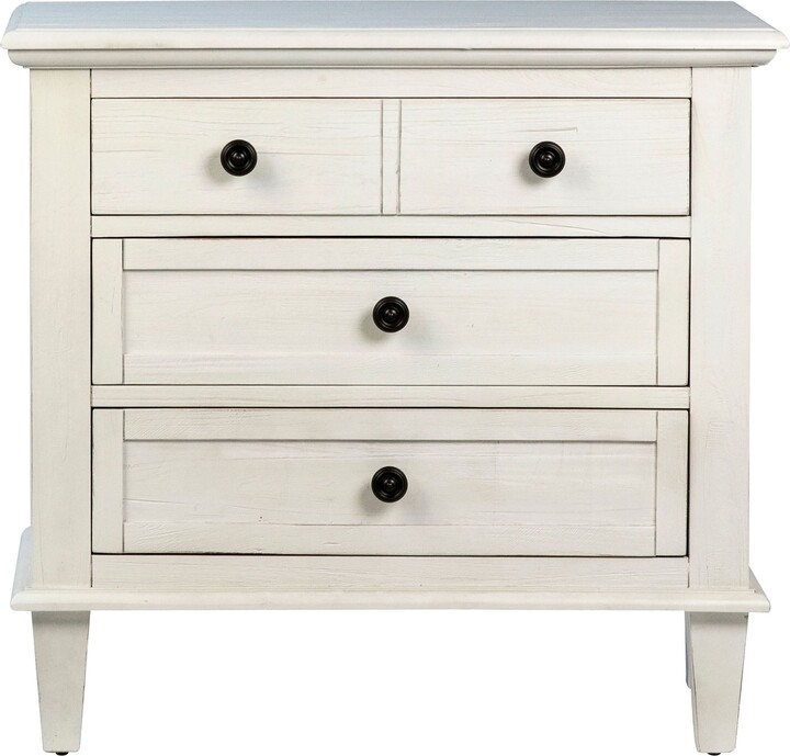 Dovetail Furniture Xander Reclaimed Acacia White Wash Coastal 3Drawer
