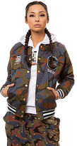 Thumbnail for your product : Camo Crooks and Castles The Double Barrel Varsity Jacket in Indigo
