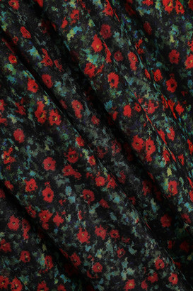 Philosophy di Lorenzo Serafini Pleated Floral-print Chiffon Maxi Dress
